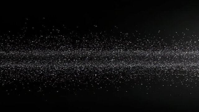 Abstract light particles moving gracefully in dark space background  
