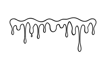 Dripping liquid line art abstract design element