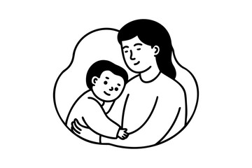 Mother lovingly embracing her toddler child tender moment