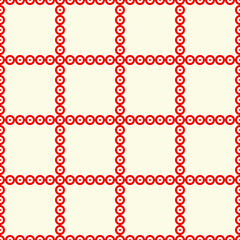 Seamless pattern. Circles ornament. Rings background. Simple shapes wallpaper. Dots motif. Geometrical backdrop. Circle shapes digital paper. Ring figures web designing. Ethnic textile print. Vector i