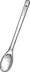 Wooden spoon ink sketch.