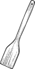 Wooden spatula ink sketch.