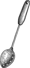 Slotted spoon ink sketch.