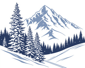 Fototapeta premium winter forest landscape vector