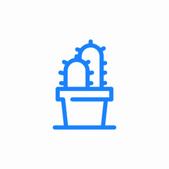 cactus double pot icon sign vector