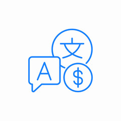 translation cost icon sign vector