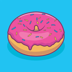 Cute Donut Melted Vector Illustration