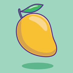 Cute mango cartoon vector illustration