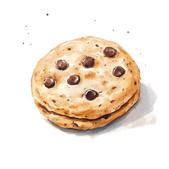 My Watercolor illustration, illustration cookie painting isolated on a white background, illustration, AI painting design, vector illustration set, eps format