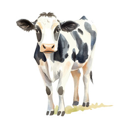 My Watercolor illustration, illustration, cow painting isolated on a white background, illustration, AI painting design, vector illustration set, eps format