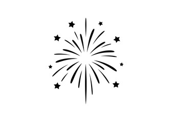 Starburst Firework Vector Illustration with Radiating Lines and Stars