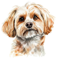 My Watercolor illustration, dog painting isolated on a white background, illustration, AI painting design, vector illustration set, eps format