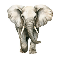 My Watercolor illustration, illustration elephant painting isolated on a white background, illustration, AI painting design, vector illustration set, eps format	