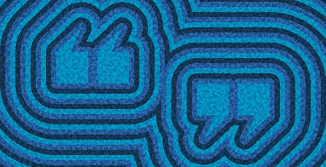 Stylized like and quote icons in abstract blue pattern. Vector illustration with modern, digital-themed design.