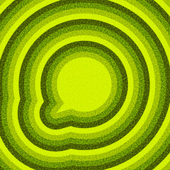 Circular green chat bubble icon with ripple background design. Vector illustration.