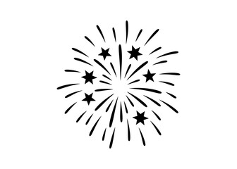 Obraz premium Firework Explosion Vector Illustration with Radiating Stars and Streaks