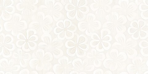 White Floral Pattern &ndash; Subtle Seamless Decorative Flower Background for Wall and Fabric Design