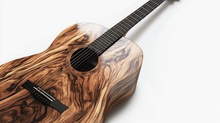 Fototapeta premium Close-up of a wooden acoustic guitar