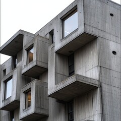 Brutalist concrete building