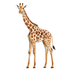 My Watercolor illustration, illustration giraffe painting isolated on a white background, illustration, AI painting design, vector illustration set, eps format	