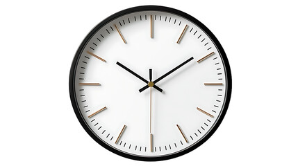 Modern minimalist wall clock design with sleek black and white aesthetic suitable for home office and interior decor projects representing time and punctuality