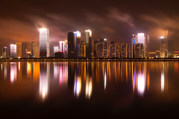 Fototapeta premium The Skyline of Hangzhou, Qiangtanjiang, China