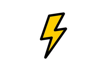 Yellow lightning bolt energy power electricity icon