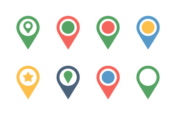 Colorful map pointer location pin icon vector set