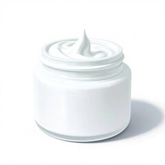 Cream jar with overflowing white cream