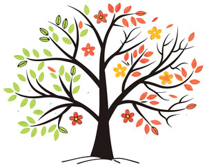 tree with autumn leaves vector
