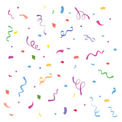 Colorful Confetti Pattern on White Background for Celebrations