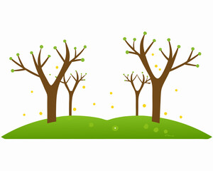 Obraz premium tree with green grass