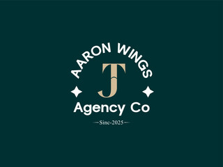 Minimalist JT letter logo.