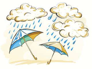 Obraz premium sun and umbrella on beach vector