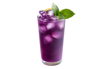 Purple drink on white background
