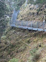 Blick in die Leutaschklamm bei Mittenwald in den Bayerischen Alpen	
