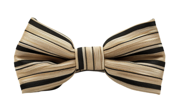 Classic Bow Tie Featuring a Bold Striped Pattern for Formal Occasions Isolated on Transparent Background