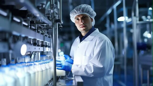 Food Processing Technician in Clean Milk Manufacturing Plant
