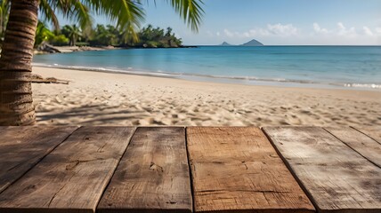 wooden pier on tropical beach
