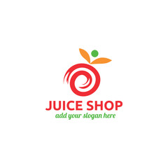 Obraz premium fruits juice dessert shop logo design vector