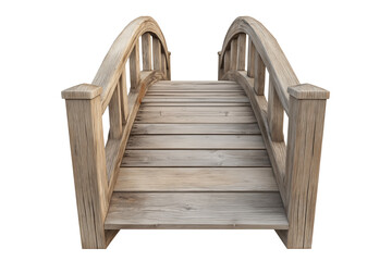Rustic Wood Bridge Cutout with Transparent White Background