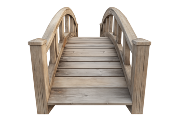Rustic Wood Bridge Cutout with Transparent White Background