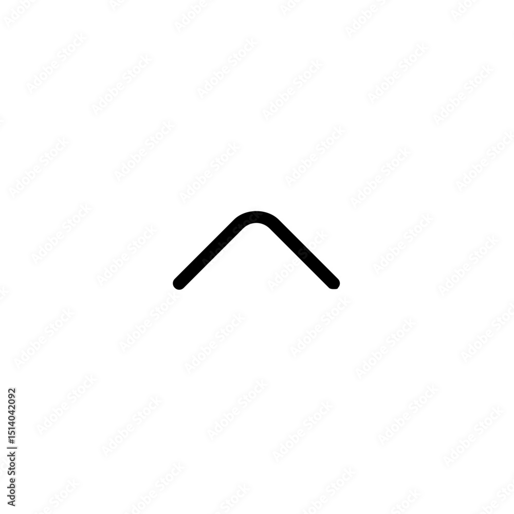 Poster simple upward pointing chevron arrow with rounded corners on a plain white background image view her