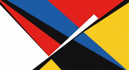 Geometric Abstract Composition with Bold Colors and Sharp Angles, Modern Design