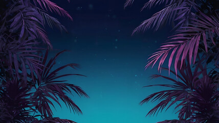 Obraz premium palm trees at night