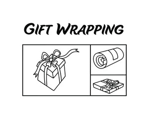 Gift Wrapping Guide Presents Boxes and Roll of Paper