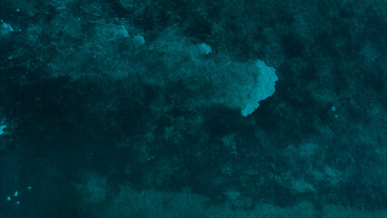 Aerial view of the beautiful crystal-clear waters of Cancun, Mexico, Riviera Maya