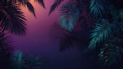 Fototapeta premium palm trees at night