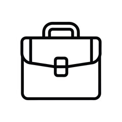 vector briefcase icon Bag Symbol black line art on white background