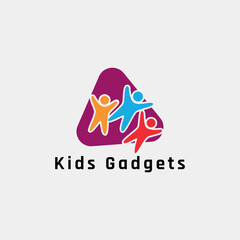 kids gadget store logo design vector
